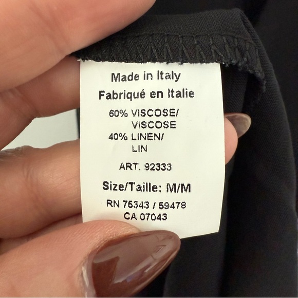 Saiph black linen maxi dress with ruffle straps - Medium NWT - Picture 3 of 8